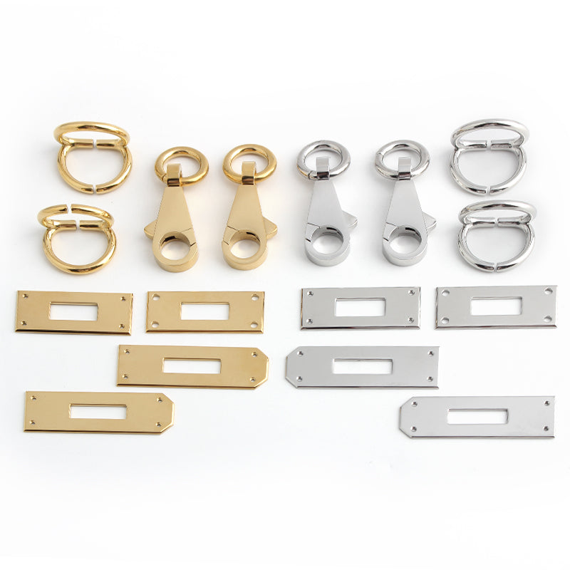 Stainless Steel Metal Rectangle Hanger Clasp Locks For DIY Craft Handbags Purse Bags Belt Buckles Hardware Accessories