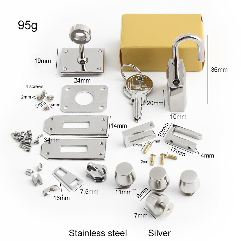 Stainless Steel Metal Rectangle Hanger Clasp Locks For DIY Craft Handbags Purse Bags Belt Buckles Hardware Accessories