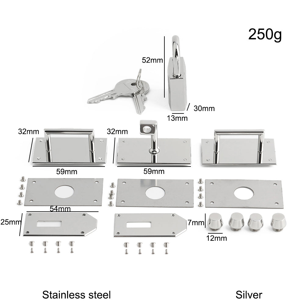 Stainless Steel Metal Rectangle Hanger Clasp Locks For DIY Craft Handbags Purse Bags Belt Buckles Hardware Accessories