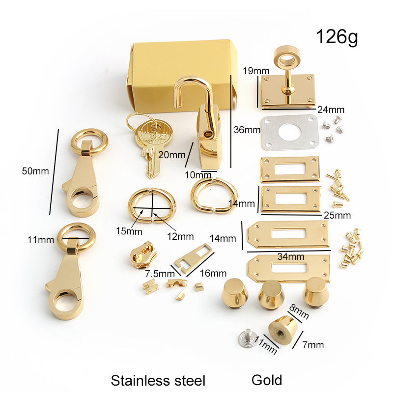 Stainless Steel Metal Rectangle Hanger Clasp Locks For DIY Craft Handbags Purse Bags Belt Buckles Hardware Accessories