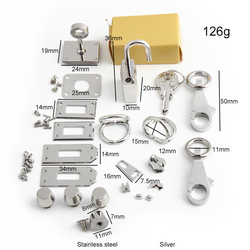 Stainless Steel Metal Rectangle Hanger Clasp Locks For DIY Craft Handbags Purse Bags Belt Buckles Hardware Accessories