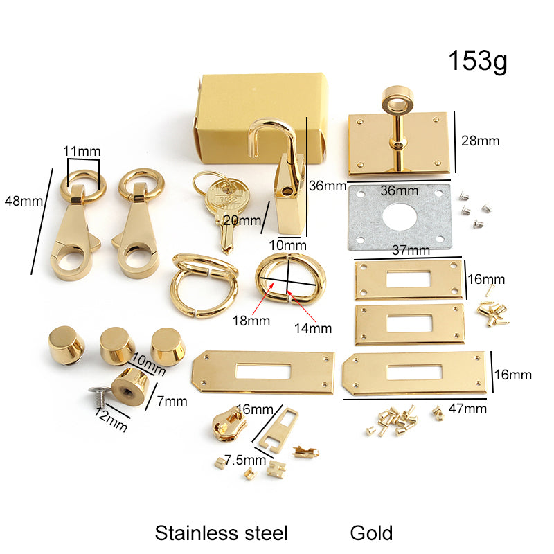 Stainless Steel Metal Rectangle Hanger Clasp Locks For DIY Craft Handbags Purse Bags Belt Buckles Hardware Accessories