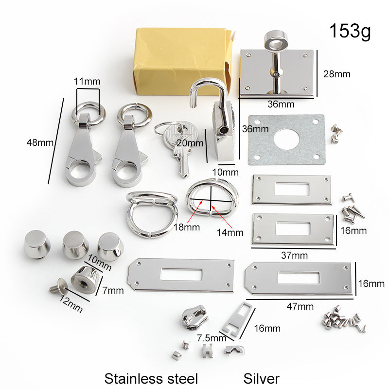 Stainless Steel Metal Rectangle Hanger Clasp Locks For DIY Craft Handbags Purse Bags Belt Buckles Hardware Accessories