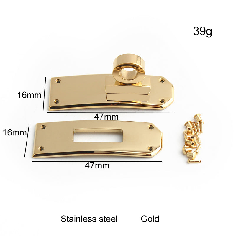Stainless Steel Metal Rectangle Hanger Clasp Locks For DIY Craft Handbags Purse Bags Belt Buckles Hardware Accessories