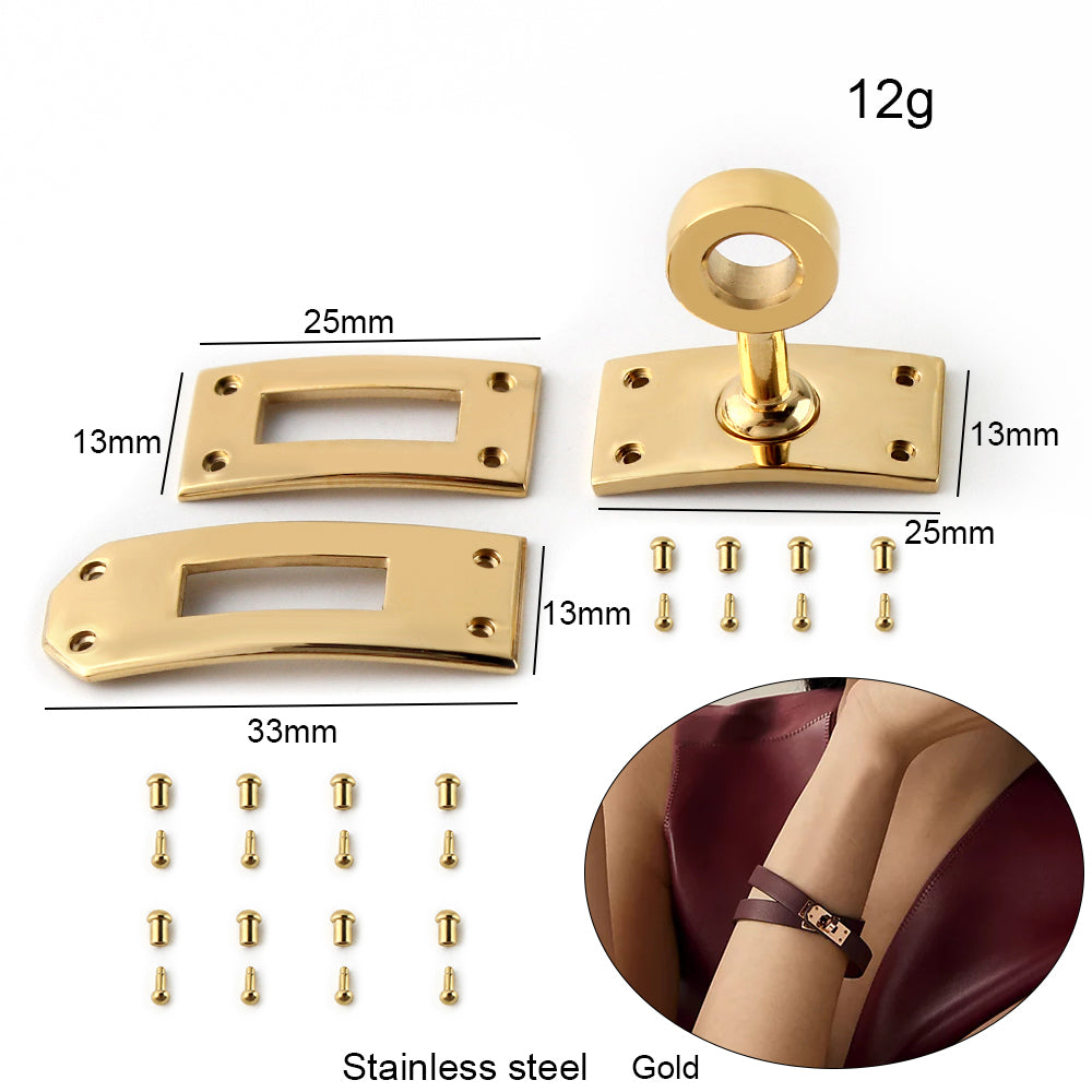Stainless Steel Metal Rectangle Hanger Clasp Locks For DIY Craft Handbags Purse Bags Belt Buckles Hardware Accessories