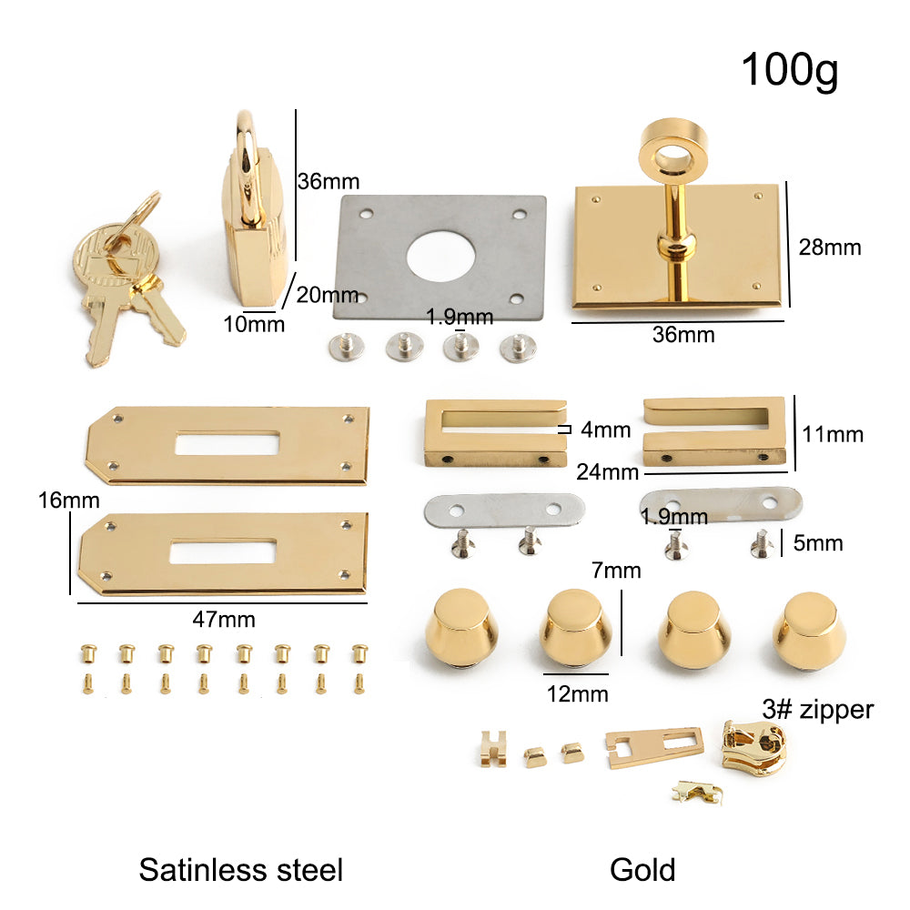Stainless Steel Metal Rectangle Hanger Clasp Locks For DIY Craft Handbags Purse Bags Belt Buckles Hardware Accessories