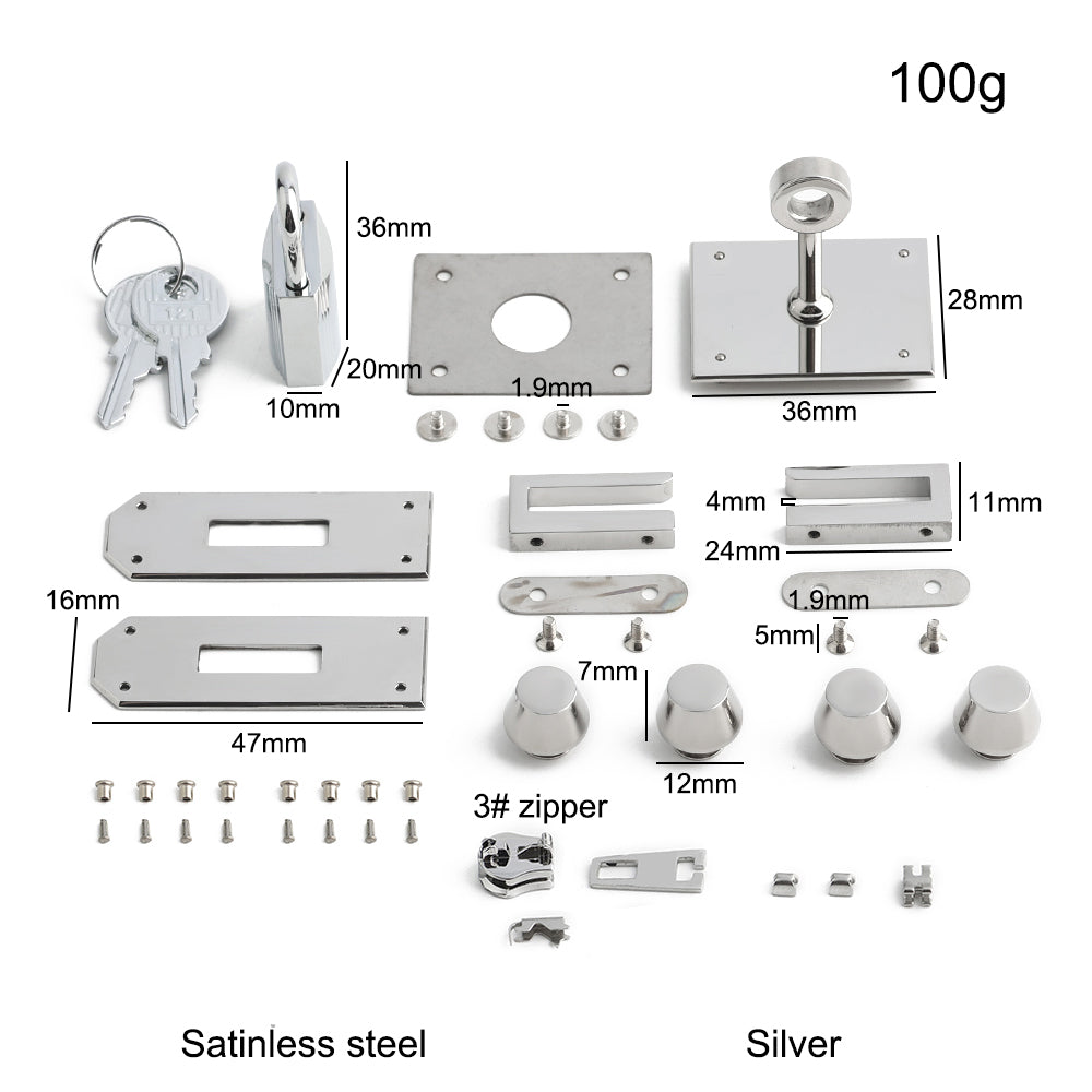Stainless Steel Metal Rectangle Hanger Clasp Locks For DIY Craft Handbags Purse Bags Belt Buckles Hardware Accessories