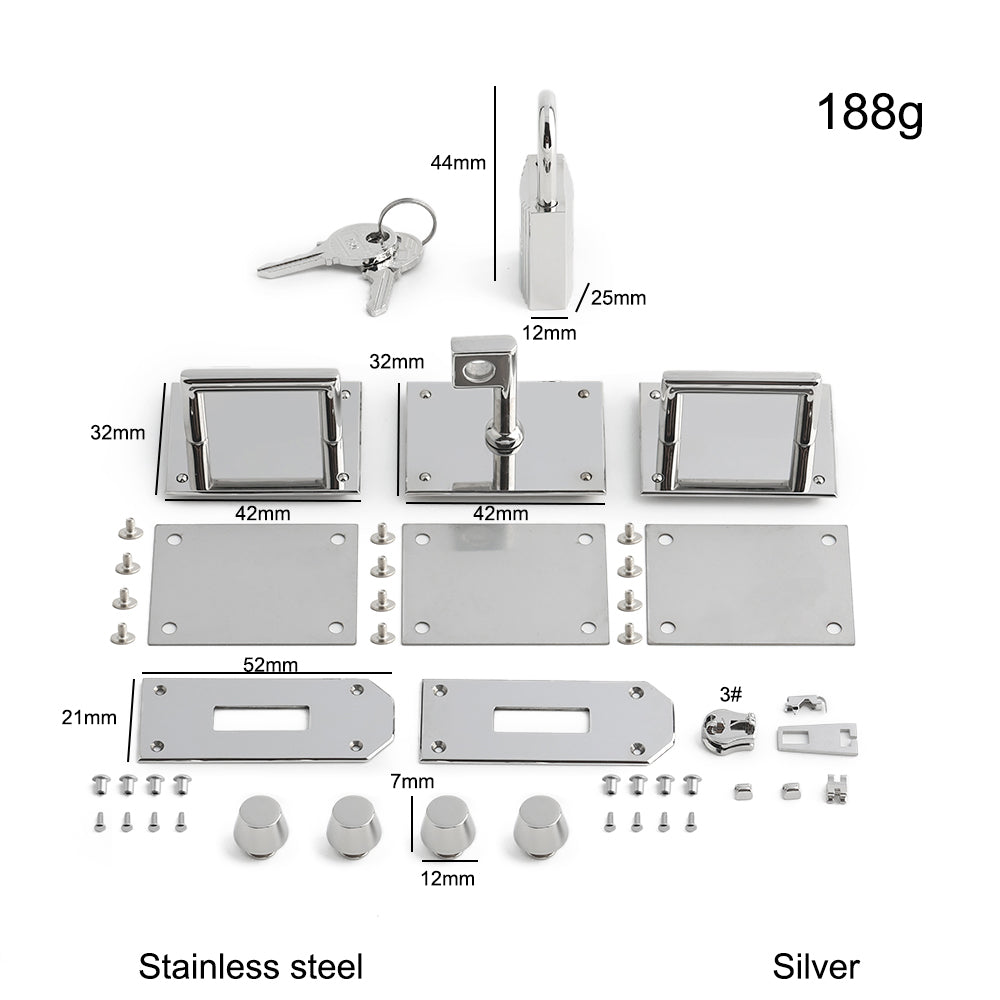 Stainless Steel Metal Rectangle Hanger Clasp Locks For DIY Craft Handbags Purse Bags Belt Buckles Hardware Accessories