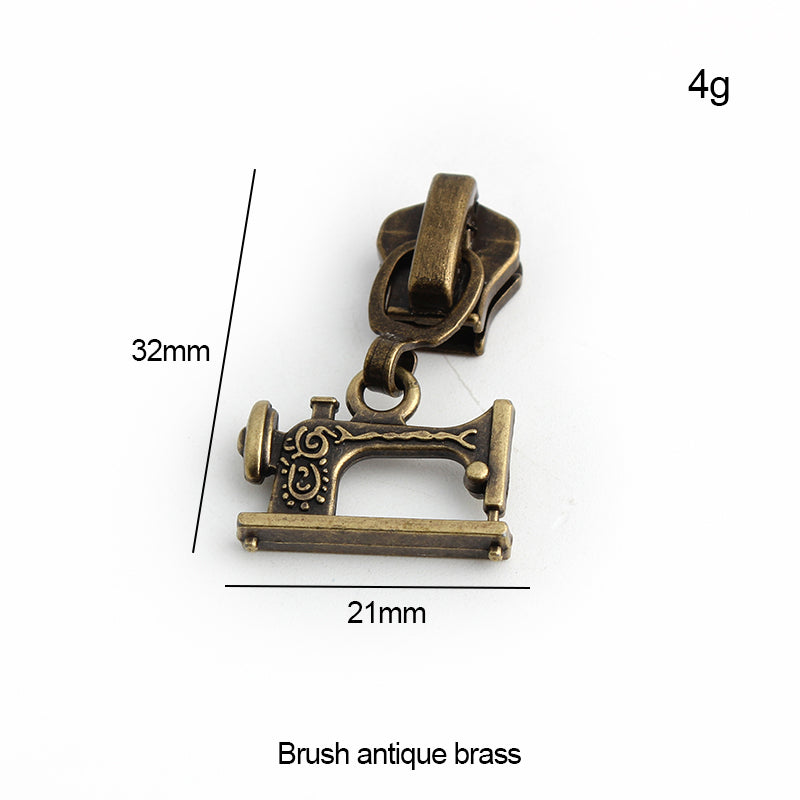 Nolvo World #5 nylon coil zipper puller sliders in bronze