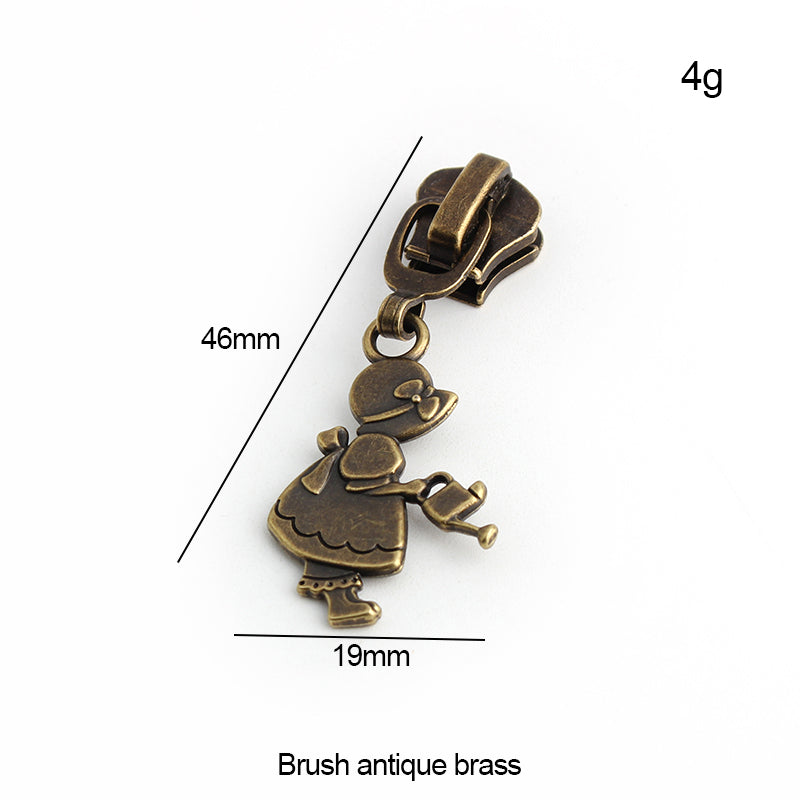 Nolvo World #5 nylon coil zipper puller sliders in bronze