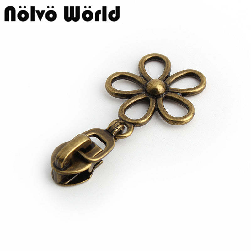 Nolvo World #5 nylon coil zipper puller sliders in bronze