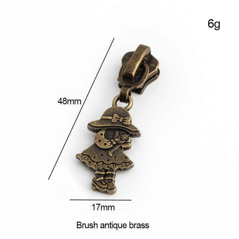 Nolvo World #5 nylon coil zipper puller sliders in bronze