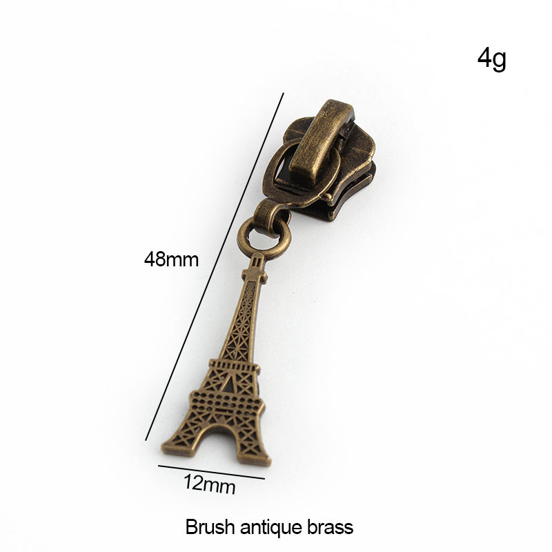 Nolvo World #5 nylon coil zipper puller sliders in bronze