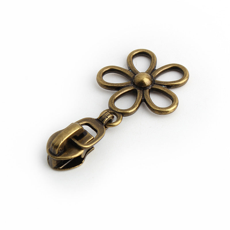 Nolvo World #5 nylon coil zipper puller sliders in bronze