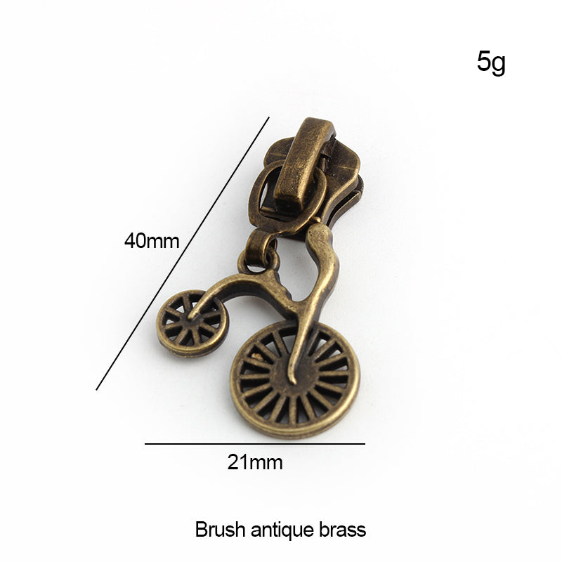 Nolvo World #5 nylon coil zipper puller sliders in bronze