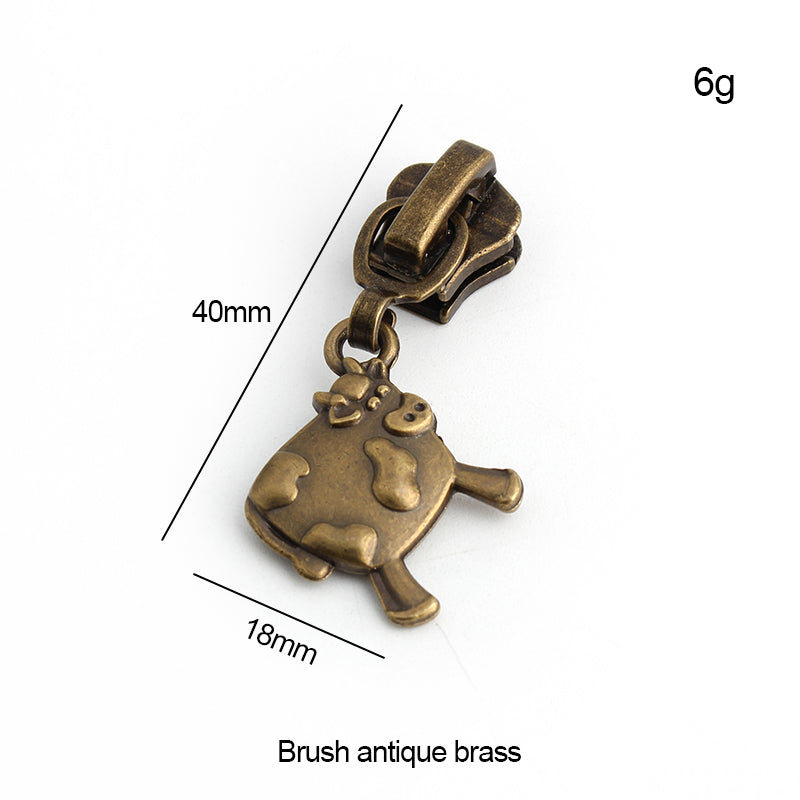Nolvo World #5 nylon coil zipper puller sliders in bronze