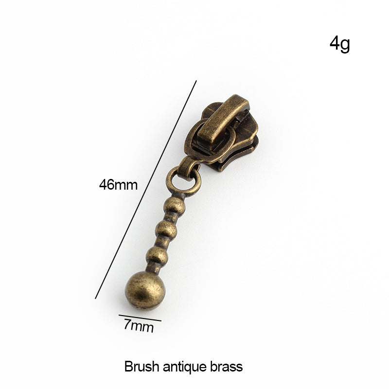 Nolvo World #5 nylon coil zipper puller sliders in bronze