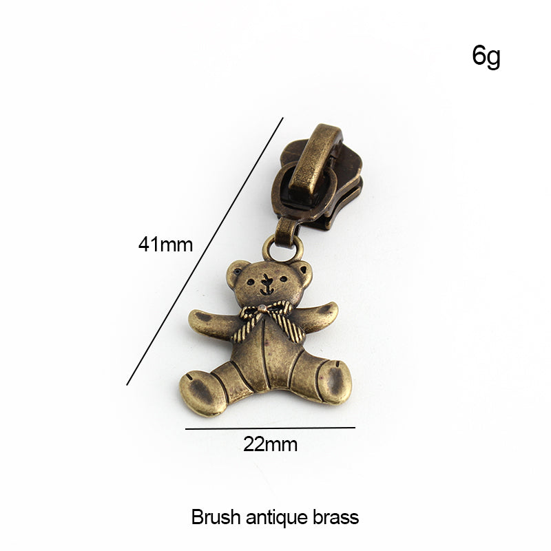 Nolvo World #5 nylon coil zipper puller sliders in bronze
