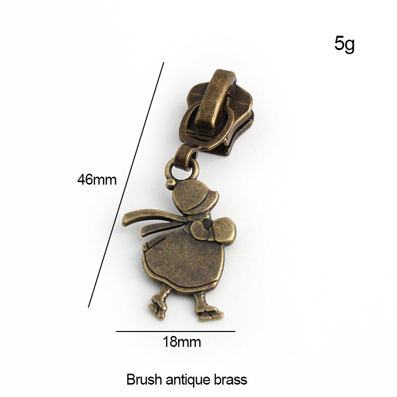 Nolvo World #5 nylon coil zipper puller sliders in bronze
