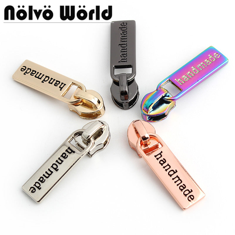 Nolvo World #5 nylon coil HANDMADE zipper puller sliders in 6 finished